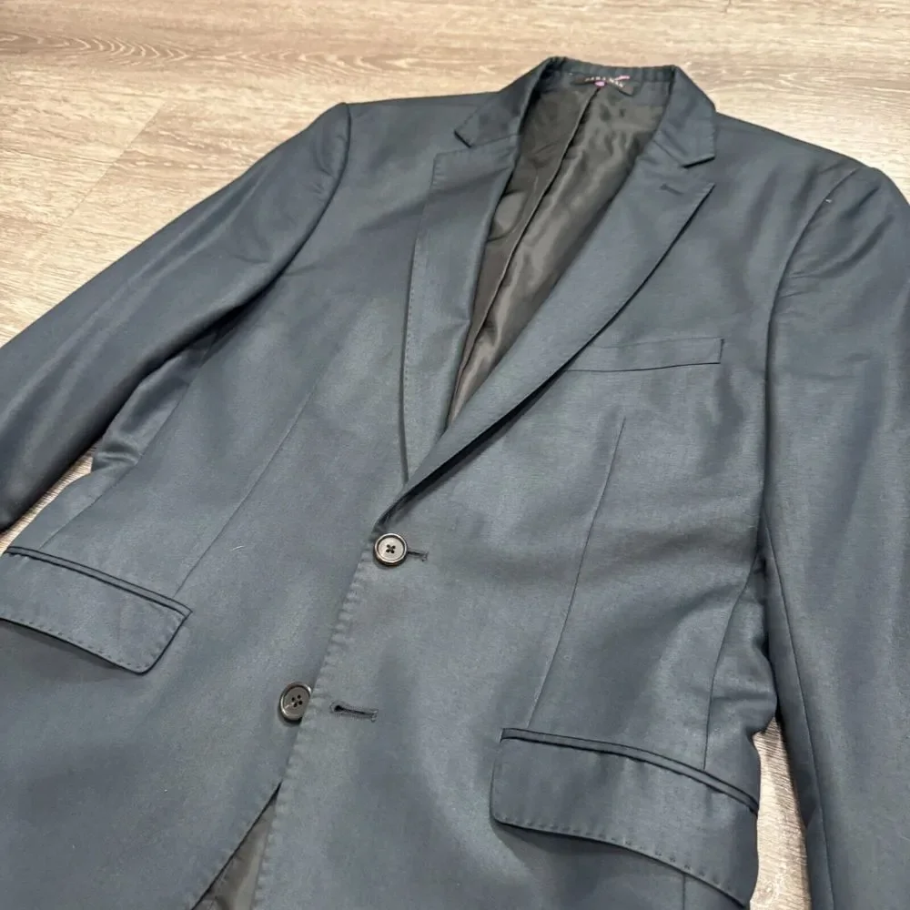 Zara Man Sport Coat Mens‎ 38 Blue Blazer 2 Button Casual Jacket Viscose Casual